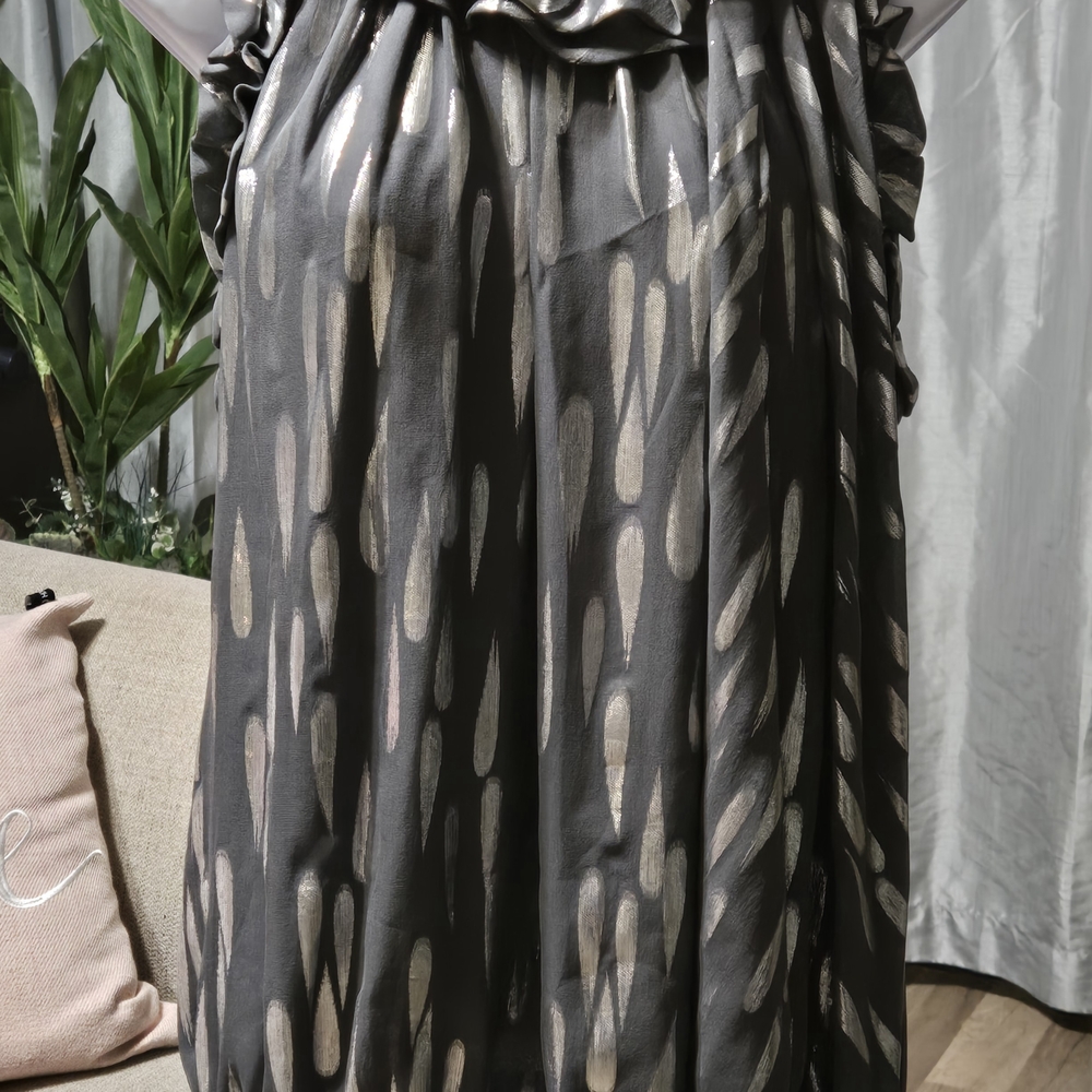 St. John Shimmering Charcoal Midi Skirt